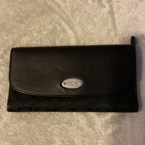 Coach Black Women's Wallet with Silver Accent